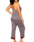 Фото #2 товара Пижама iCollection Plus Size Jessie уютная с длинным топом и укороченными брюками