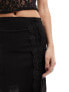 Фото #9 товара Monki lace trim mini skirt with thigh split in black