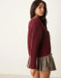 New Look v neck jumper in burgundy