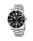 ფოტო #1 პროდუქტის Men's Vathos Silver-tone Stainless Steel , Black Dial , 42mm Round Watch