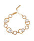 ფოტო #1 პროდუქტის Gold-Tone Clear Glass Stone Line Bracelet