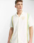 Фото #1 товара Sergio Tacchini Tano revere shirt in cream and green stripe