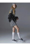 LCW Vision Polo Yaka Desenli Kısa Kollu Kadın Bodycon Elbise