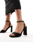 ASOS DESIGN Noah barely there block heeled sandals in black Черный, 39 - фото #1