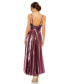 ფოტო #5 პროდუქტის Women's Sleeveless V Neck Pleated Top Metallic Dress