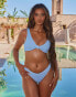 Фото #1 товара Moda Minx X Sophie Piper scrunch knot front bikini top in powder blue