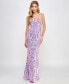 Фото #1 товара Juniors' Sequined Strapless Lace-Up-Back Gown, Created for Macy's