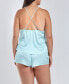 ფოტო #2 პროდუქტის Plus Size Isabella Satin 2 Piece Camisole Eyelash Lace Trim Pajama Set