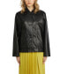 ფოტო #1 პროდუქტის Women's Faux Leather Button Opened Jacket