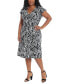Plus Size Printed Fit & Flare Dress
