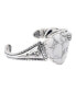 ფოტო #1 პროდუქტის Sterling Silver White Howlite Gemstone Arrowhead Cuff Bracelet Size S - L
