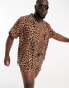 Фото #4 товара We Are We Wear Plus jayce beach swim short co-ord in animal print