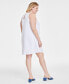 Фото #4 товара Trendy Plus Size Linen-Blend Halter Shift Dress, Created for Macy's