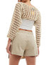 Only pleated mini skort in beige