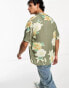 AllSaints Alamein floral shirt in khaki