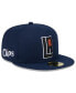 Фото #1 товара Men's Navy LA Clippers 2023/24 City Edition Alternate 59FIFTY Fitted Hat