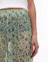 Topshop ditsy floral sheer crinkle trouser in green