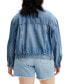 ფოტო #2 პროდუქტის Trendy Plus Size '90s Denim Trucker Jacket