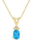 ფოტო #1 პროდუქტის Blue Topaz (1 ct. t.w.) and Diamond Accent Pendant Necklace in 14K White Gold or 14K Gold