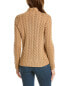 Фото #2 товара Hannah Rose Simone Cable Funnel Neck Wool & Cashmere-Blend Sweater Women's Brown