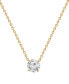 ფოტო #1 პროდუქტის Certified Lab Grown Diamond Solitaire Adjustable 18" Pendant Necklace (1-1/2 ct. t.w.) in 14k Gold