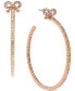 ფოტო #1 პროდუქტის Medium Rose Gold-Tone Crystal Bow Hoop Earrings