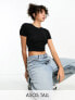 Фото #2 товара ASOS DESIGN Tall fitted crop t-shirt in black