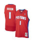 ფოტო #2 პროდუქტის Men's Allen Iverson Red Detroit Pistons 2008-09 Hardwood Classics Swingman Jersey