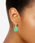 ფოტო #2 პროდუქტის Dyed Green Jade & Zircon (1/2 ct. t.w.) Drop Earrings in Sterling Silver