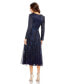 ფოტო #2 პროდუქტის Women's Long Sleeve Tea Length Dress