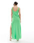 ASOS DESIGN scoop neck raw edge bias maxi dress in bright green