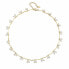 Beautiful gold-plated necklace with Kurozome Silky Pearls 12312G