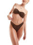 Фото #1 товара The Frolic serenity high leg bikini bottom in dark chocolate glitter