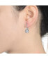 Sterling Silver White Gold Plating Cubic Zirconia Leverback Drop Earrings