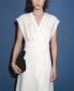 ფოტო #6 პროდუქტის Women's Bow Linen-Blend Dress