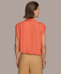 ფოტო #4 პროდუქტის Women's Button-Front Short Sleeve Blouse