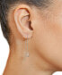 White Topaz Bezel Pear Threader Earrings in Sterling Silver