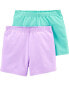 Kid 2-Pack Turquoise/Purple Bike Shorts 5