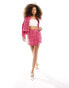 Pimkie tweed skort co-ord in pink check