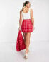 River Island co-ord dogtooth boucle skort in bright pink