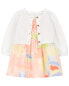 Фото #2 товара Платье и кардиган для девочки Carter's Baby 2-Piece Baby 2-Piece Smocked Dress & Cardigan Set
