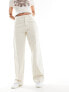 Фото #1 товара JDY high waist wide leg jeans with front pleat in ecru