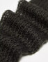 COLLUSION open stitch knitted arm warmers in brown