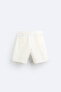 100% linen irregular textured bermuda shorts