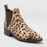 Women's Krista Microsuede Pointed Leopard Chelsea Bootie - A New Day Brown 8.5