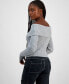 ფოტო #3 პროდუქტის Juniors' Off-The-Shoulder Ribbed Sweater