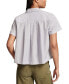 ფოტო #2 პროდუქტის Women's Striped Cotton Pleated Cropped Shirt