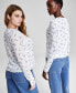Women's Floral-Print Mesh Long-Sleeve Top, Created for Macy's