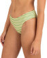 Фото #3 товара Juniors' Samba Striped Mid-Rise Cheeky Bikini Bottom