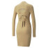 Puma Classics Ribbed Long Sleeve Mini Dress Womens Brown Casual 534304-88